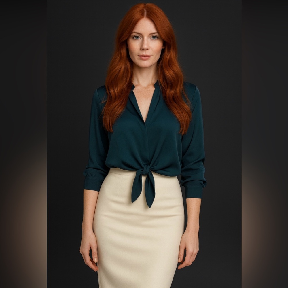 Club Monaco Teal Silk Blouse